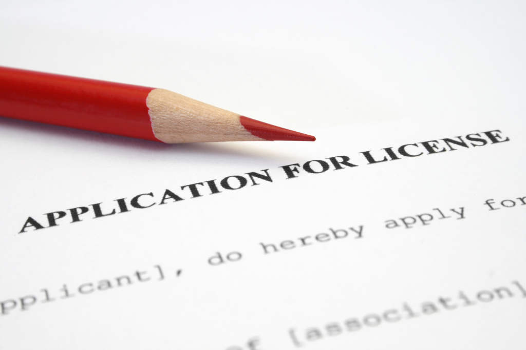Application for license document